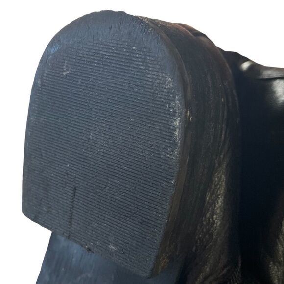 𝅺NINE West Vanickson Black Leather Tall Studded Boots SZ 6 - Picture 8 of 16